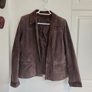 Short brown suede jacket